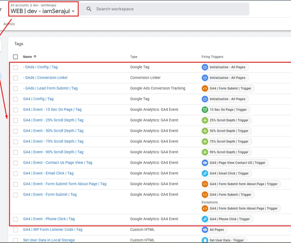 google tag manager setup